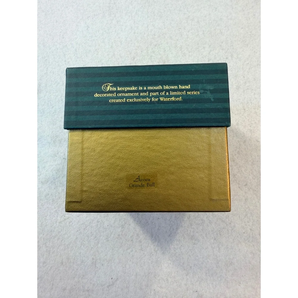 Waterford Holiday Heirlooms Avoca Grande Ball Gold Glass Ornament Limited Series